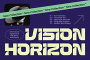 Vision Horizon Futuristic Display, a Sans Serif Font by timelesstype.co (Thumbnail 1 of 10)