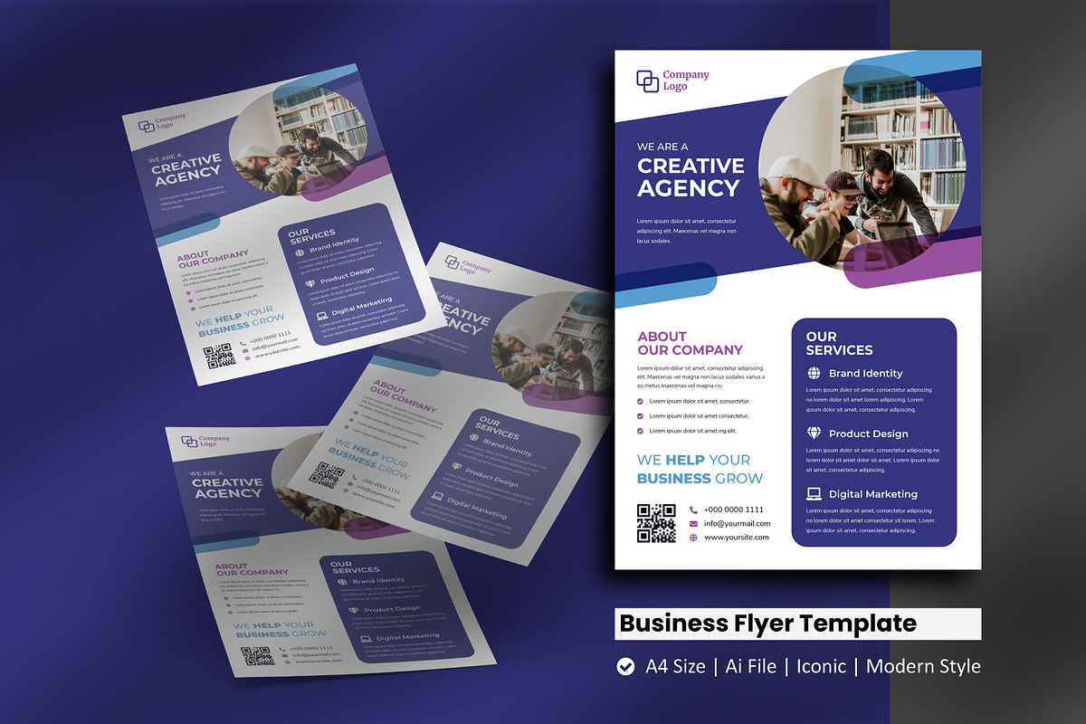 Purple Business Creative Flyer, a Flyer Template by rivatxfz (Photo 1 of 3)