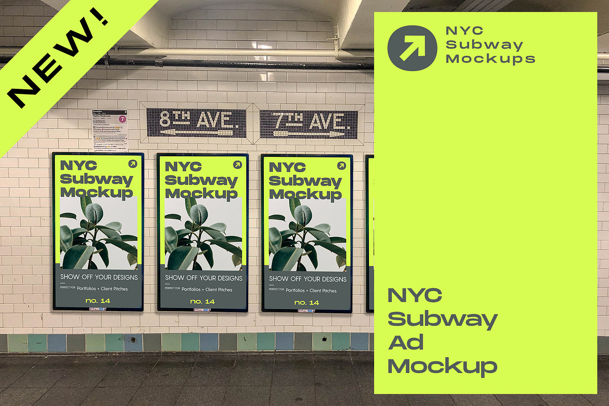 NYC Subway Ad Mockup, an Advertising Mockup by NYC Billboard Mockups (Photo 1 of 2)
