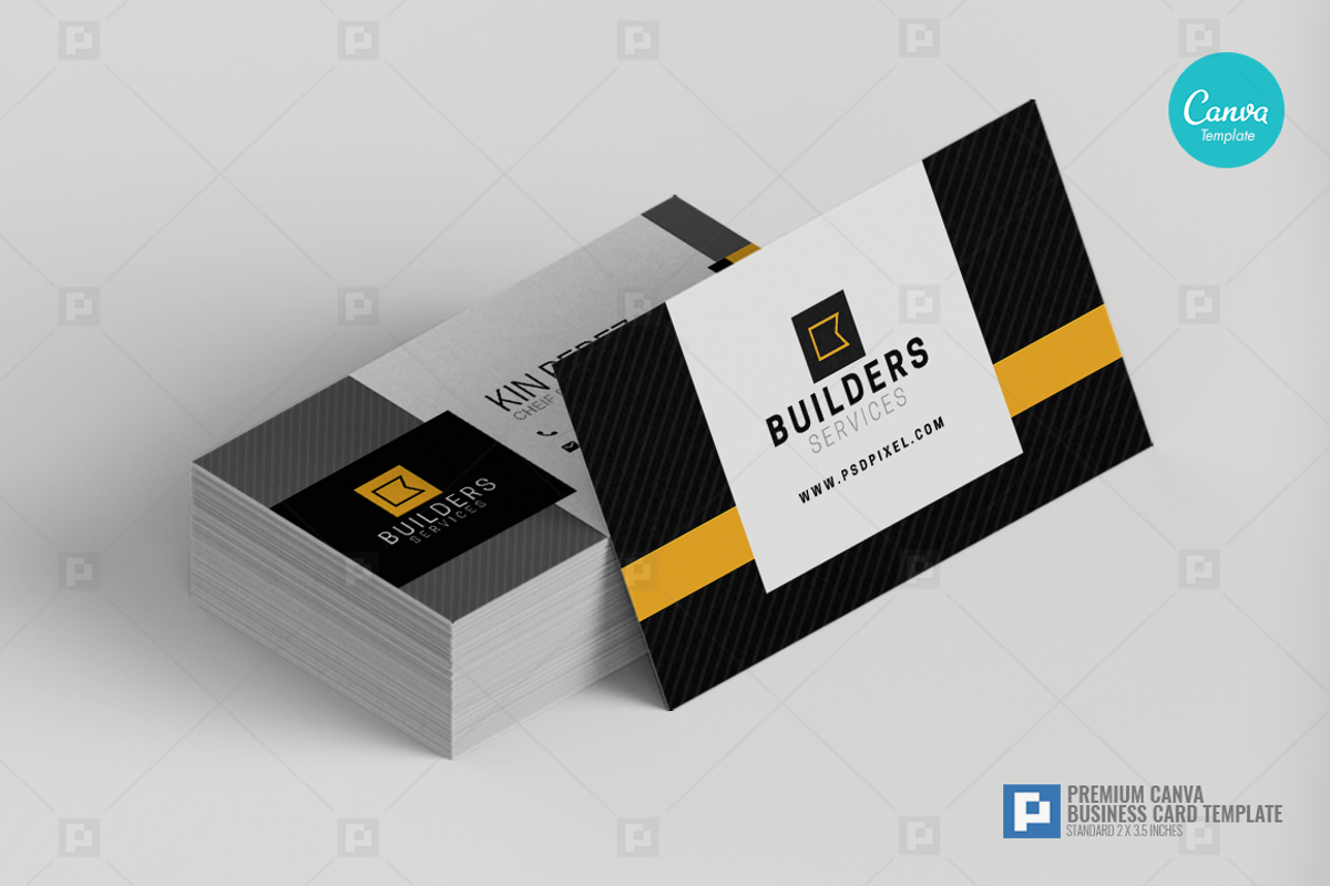 Construction Canva Business Card 09, a Business Card Template by PSDPixel (Photo 3 of 4)