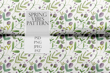 Watercolor botanical pattern