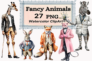 Dressed Animals Collection Clipart