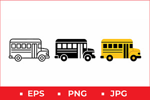 School Bus Vector Design, a Solid Icon by Artonix