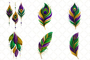 Watercolor Mardi Gras Feathers, an Illustration by Black Bird Studio (Thumbnail 4 of 6)