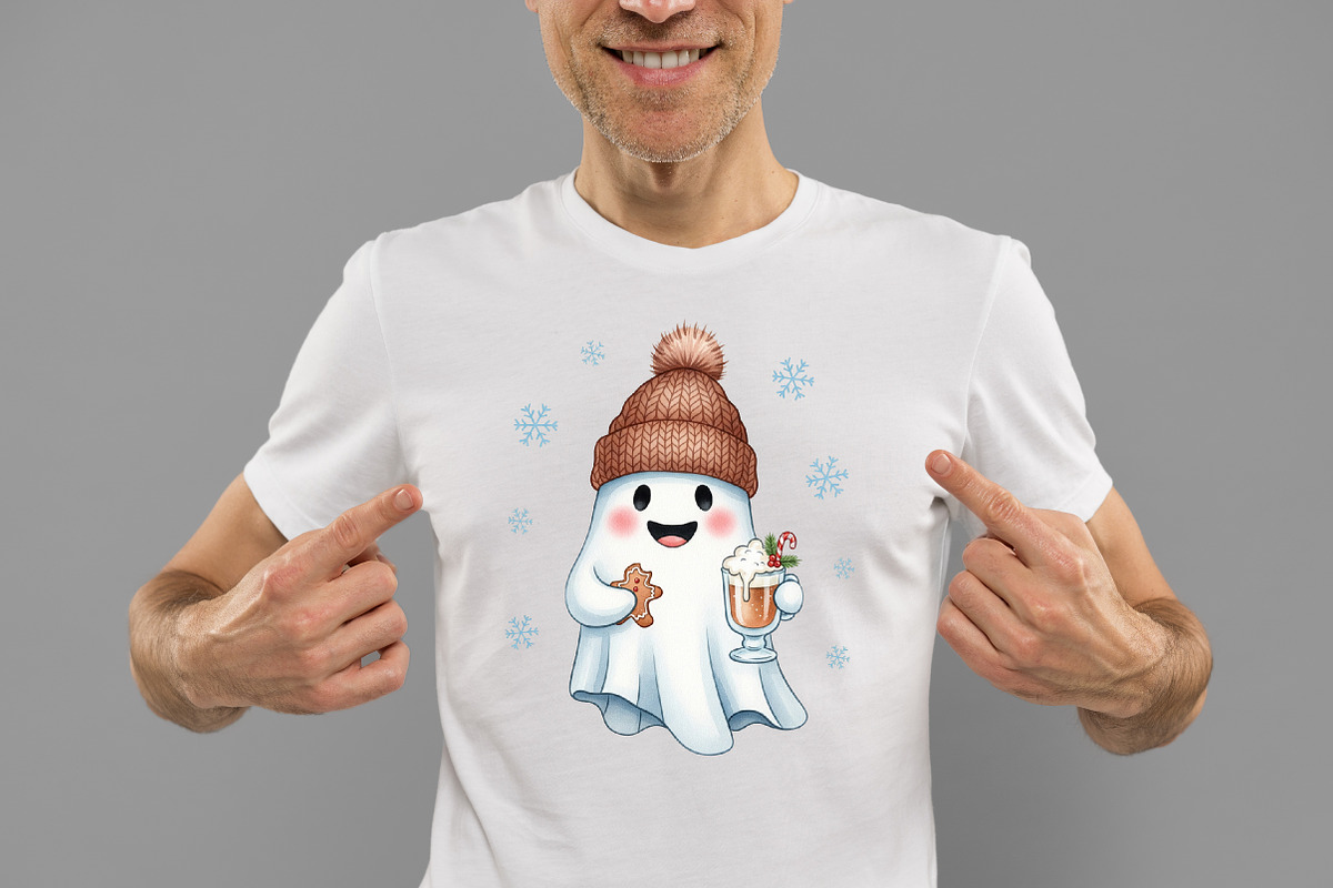 Cute Christmas Ghost PNG, an Illustration by Designworld (Photo 3 of 5)