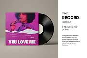 Vinyl Record and Album Sleeve Mockup, a Packaging Mockup by Pixel Foundry (Thumbnail 1 of 6)