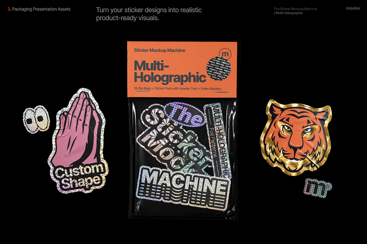 Sticker Mockup Machine Multi-Holo, a Packaging Mockup by Mocku (Photo 17 of 22)