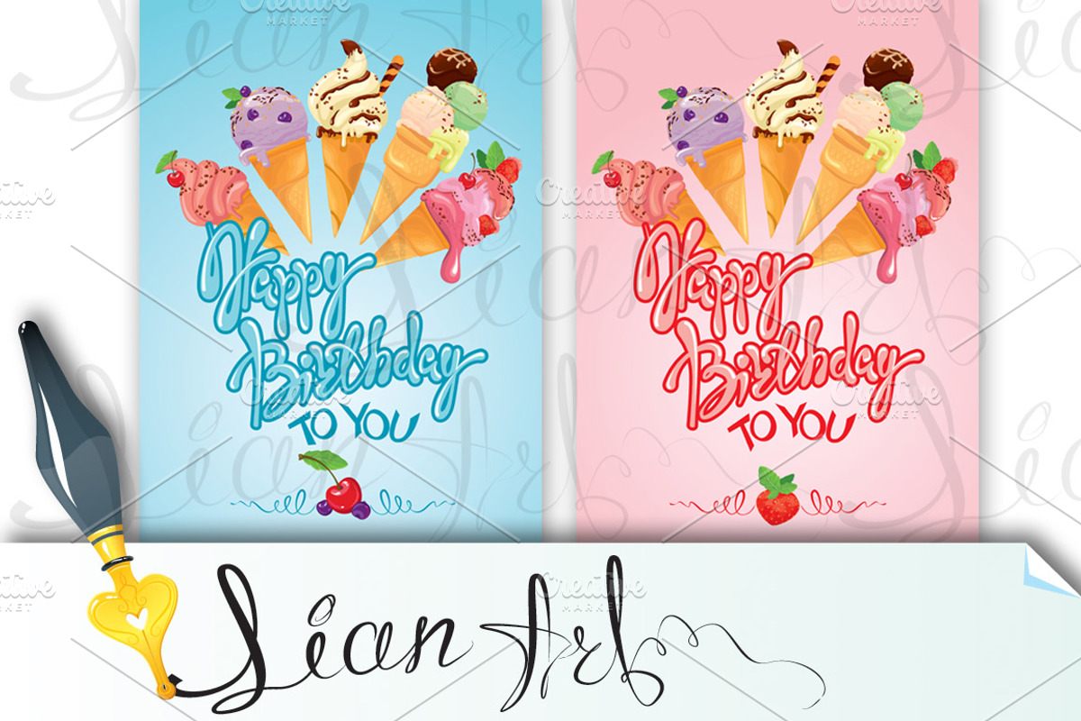 2 cards. Happy Birthday., a Card Template by Lian-art