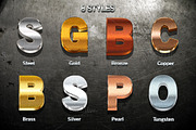 Metal Graphic Styles for Illustrator, a Layer Style Add-On by Vector Galore (Thumbnail 2 of 4)