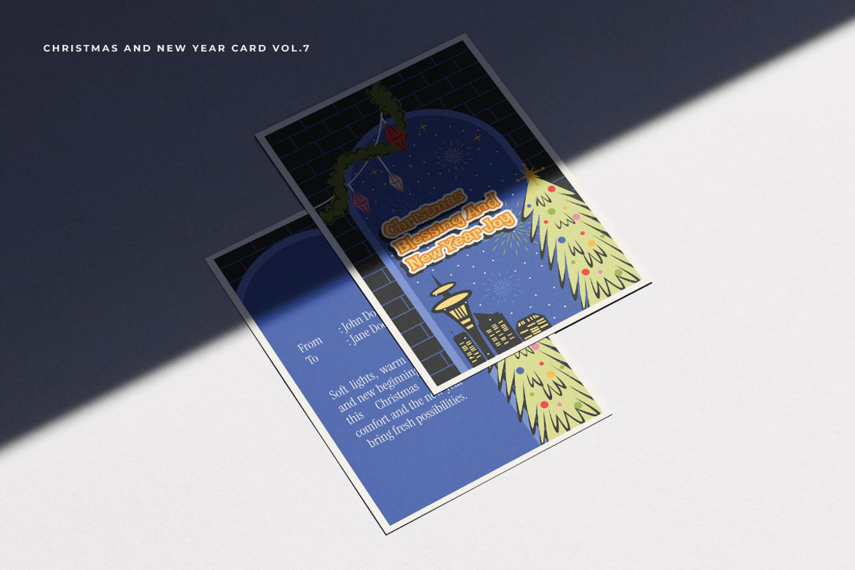 Christmas And New Year Card Vol.7, an Invitation Template by Bewalrus Studio (Photo 2 of 4)