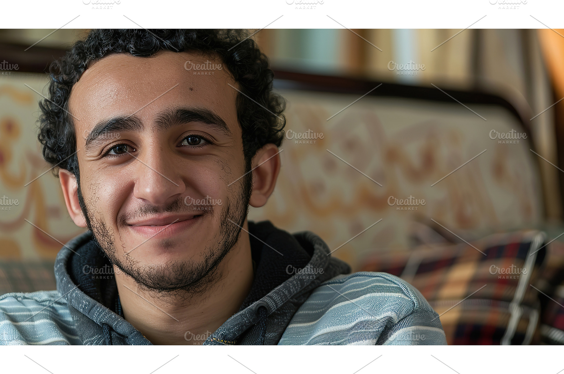 Close Up of Smiling Arab Man Sitting, a Person Photo by Lermont51