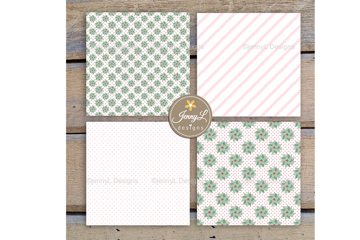 Coquette Christmas Digital Paper, a Pattern Graphic by JennyL Designs (Photo 4 of 8)