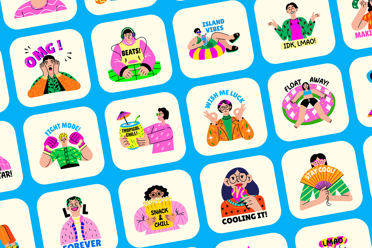 Cool Stickers Set, an Emoji Icon by Prosymbols (Photo 6 of 8)