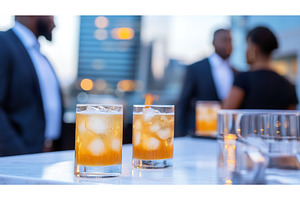 Elegant rooftop gathering with, a Person Photo by Lermont51