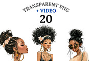 20 Black Girl Fashion Clipart, a Person Illustration by Pati Charm Studio (Thumbnail 1 of 8)