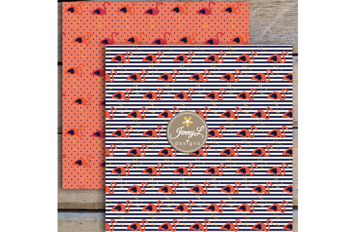 Flamingo Digital Papers, a Pattern Graphic by JennyL Designs (Photo 3 of 3)