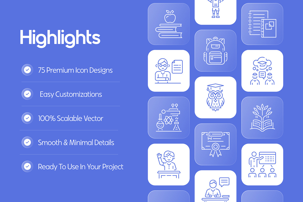 Animated Education Icon Set, an Outline Icon by Prosymbols (Photo 2 of 5)