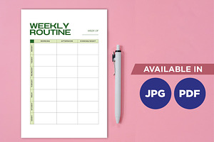 Weekly Routine Planner Template