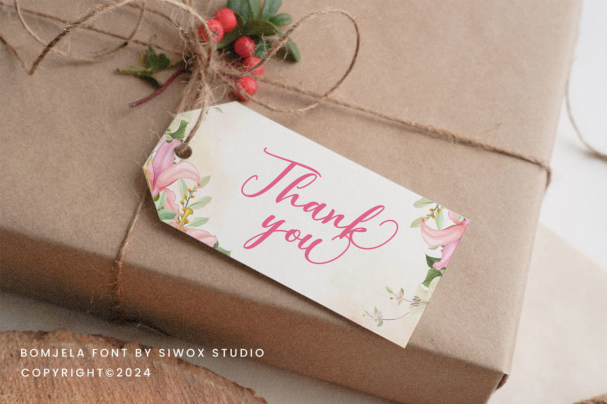 Bomjela - a romantic font, a Handwritten Font by Siwox Studios (Photo 8 of 8)