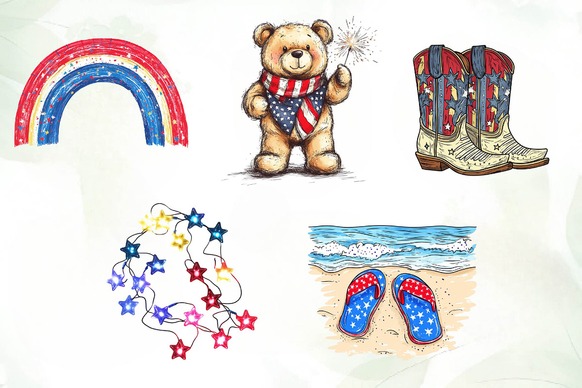 Patriotic Stars & Stripes Sublimatio, an Illustration by CreationArt (Photo 5 of 5)