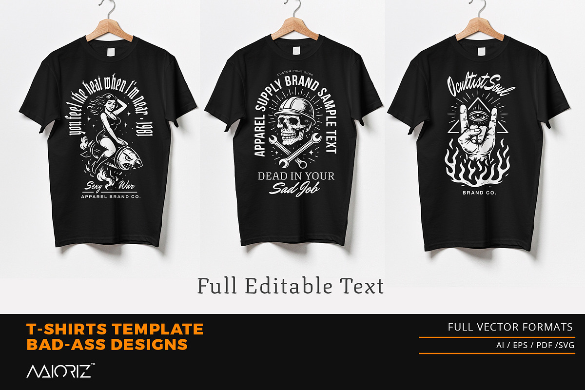 Bad-Ass Tshirt Designs Bundle, an Illustration by Maioriz Shop (Photo 2 of 3)