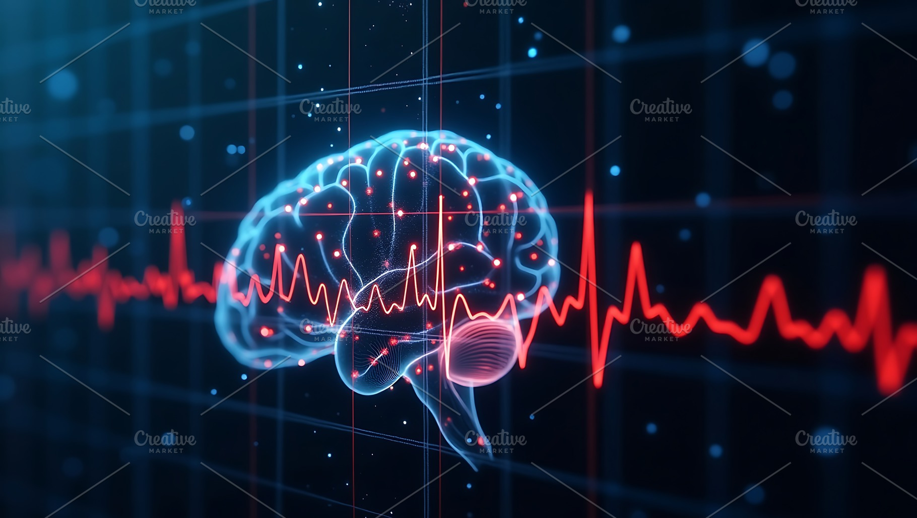 Human brain eeg scan medical, a Technology Photo by Artonix