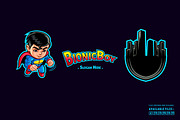 Cartoon Superhero Mascot Logo, a Branding & Logo Template by Kongstones_std (Thumbnail 4 of 5)