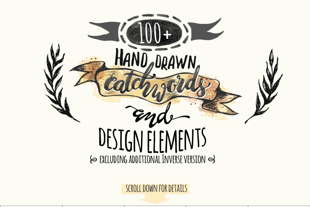 Vector Hand Drawn Catchwords, an Illustration by Seamless and more stuff (Photo 3 of 5)