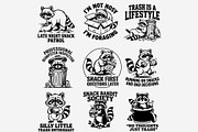 Funny Raccoon Quotes PNG Bundle, an Animal Illustration by Tanya Kart (Thumbnail 6 of 9)