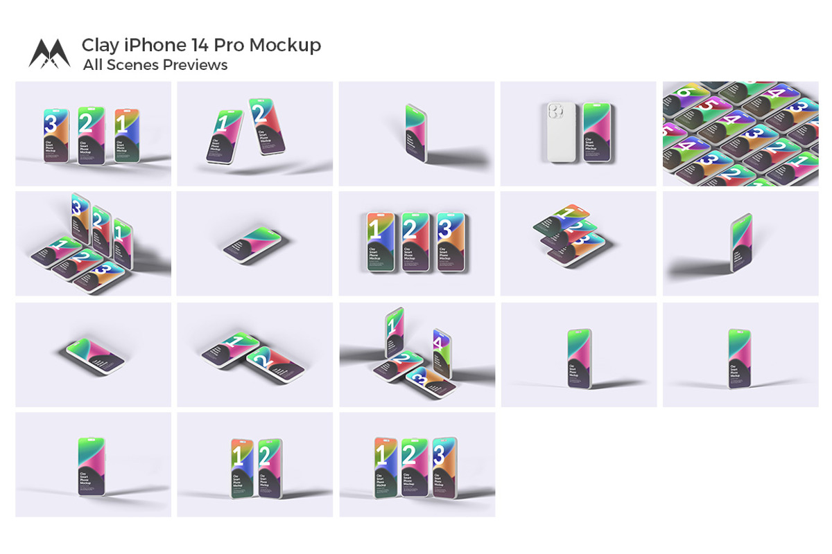 Clay iPhone 14 Pro Mockup - 18 Scene, an iPhone Mockup by Modern Studio (Photo 4 of 22)