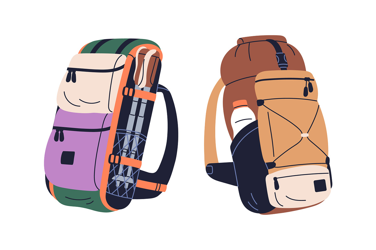Travel backpacks, hiking bags set, an Object Illustration by Good Studio (Photo 2 of 5)