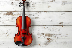 Violin on wooden background, an Arts & Entertainment Photo by AlyaAnd