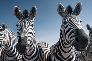 Zebras stand together in the wild, a Photo by Beautiful things