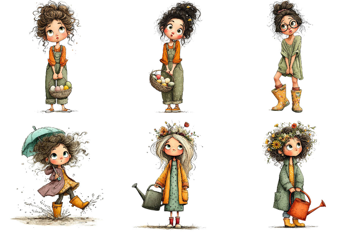 Spring Quirky Girl Clipart Bundle, an Illustration by DreamPrint404 (Photo 6 of 7)