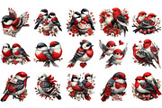 Valentine Birds Clipart, an Illustration by DreamArtGraphic (Thumbnail 3 of 4)