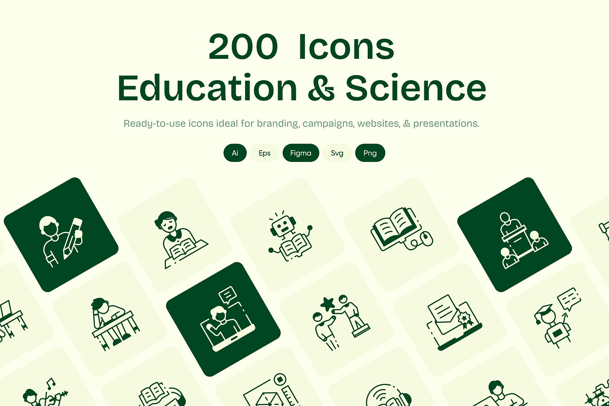 200 Education and science icons, an Outline Icon by Vectors Market (Photo 1 of 8)