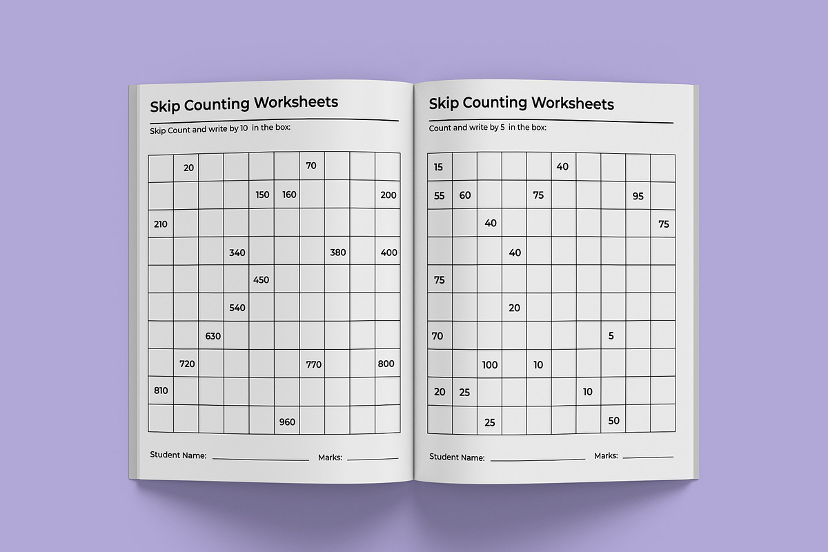 Skip Counting Kids Math Worksheet, a Graphic by Hitubrand (Photo 3 of 3)