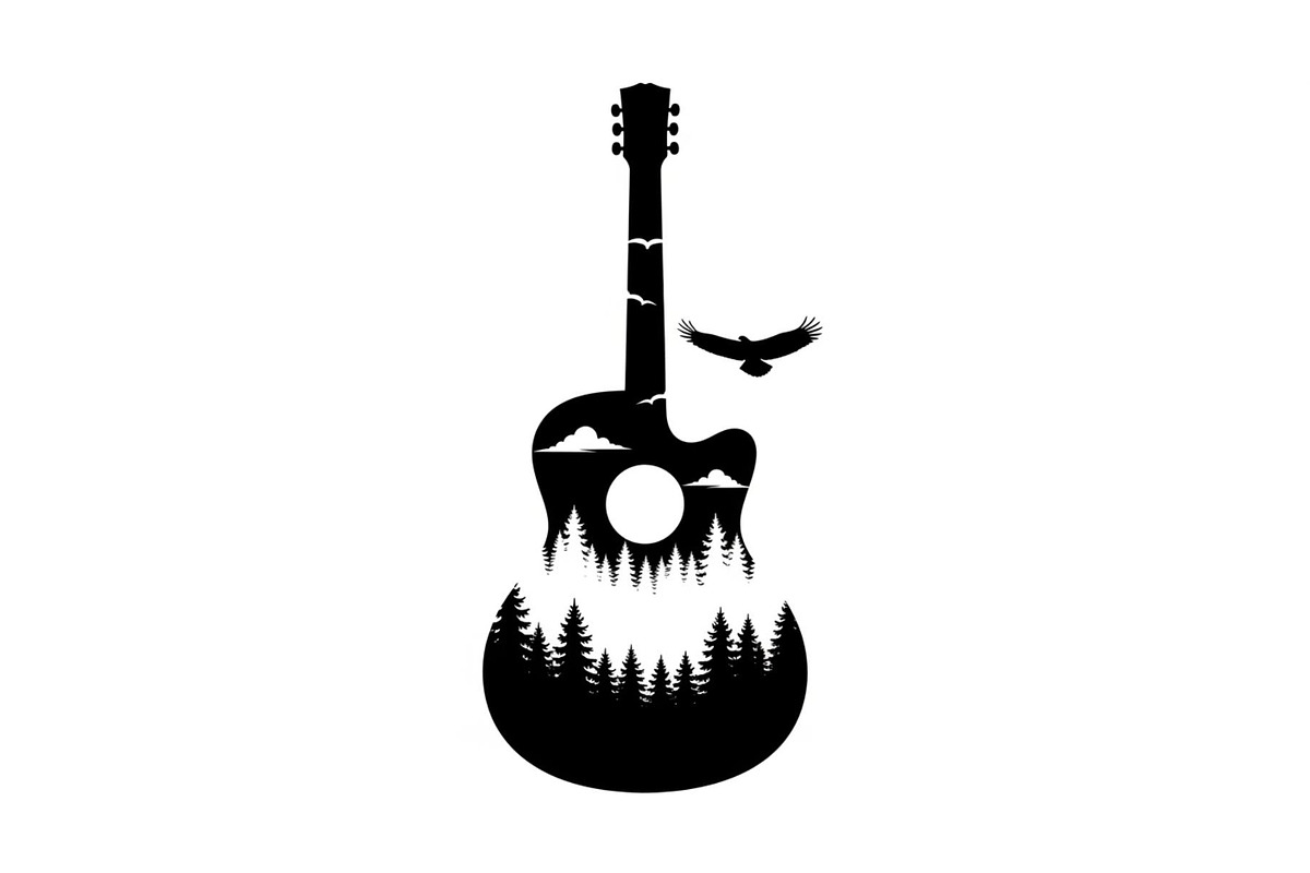Nature Landscape Guitar Silhouette, an Object Illustration by Creativeshirt (Photo 2 of 31)