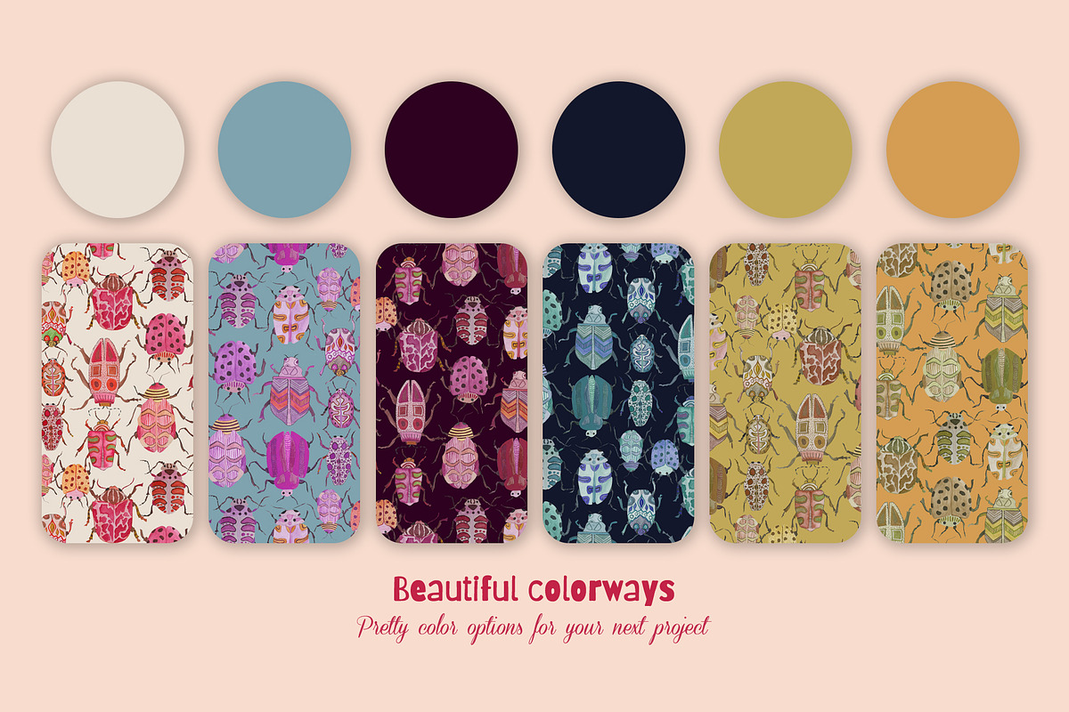Beetle Meadow Prints & Patterns, a Pattern Graphic by GND ART STUDIO (Photo 2 of 8)