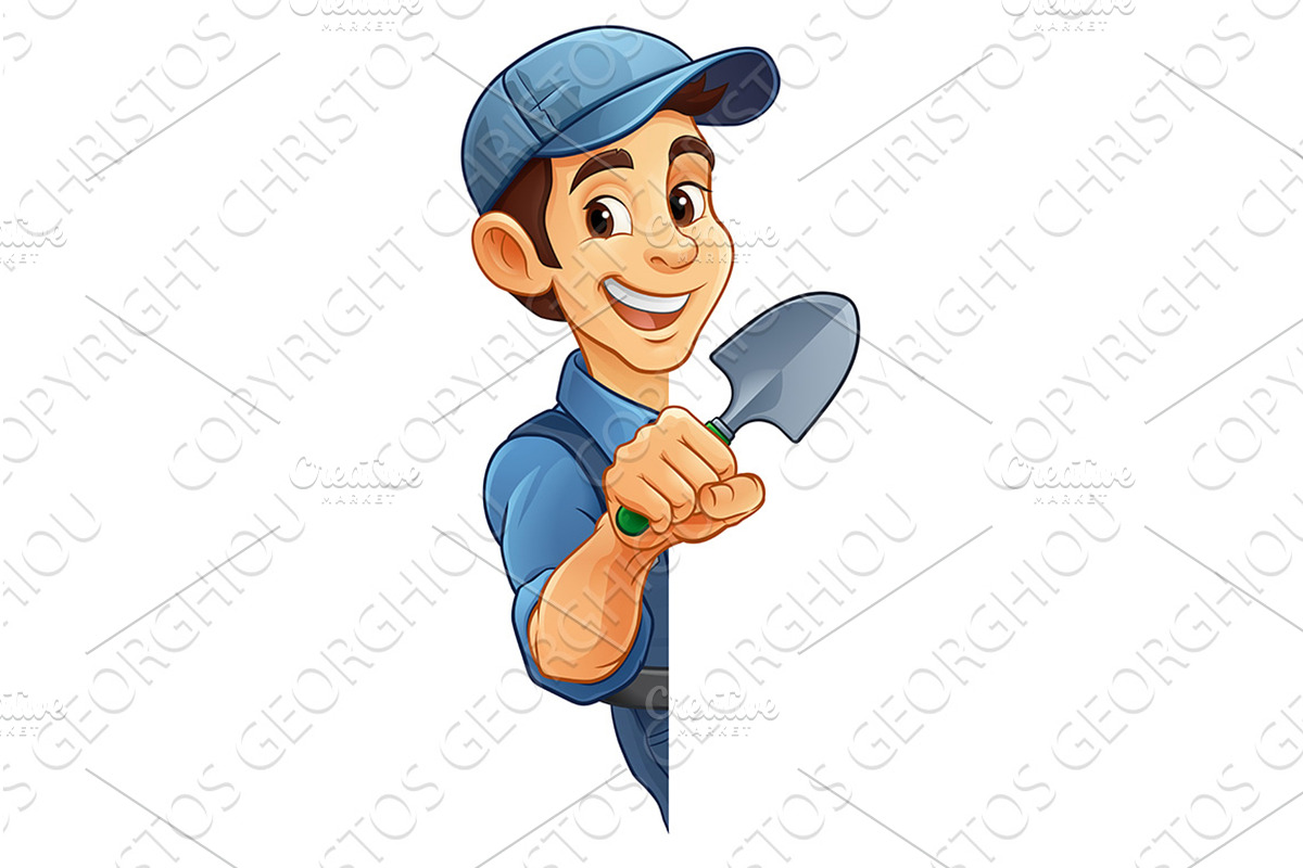 Gardener Cartoon Garden Tool Man, a Person Illustration by Christos Georghiou