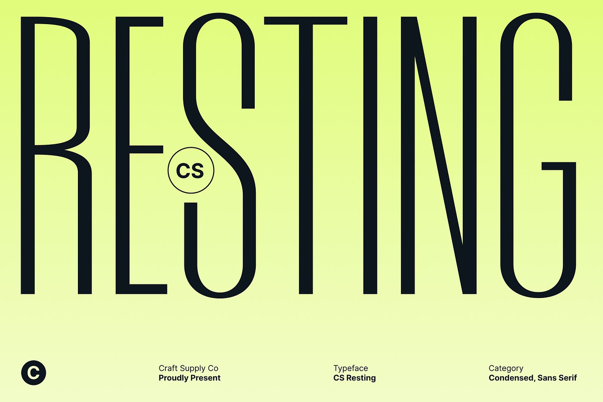 CS Resting – Modern Condensed Font, a Sans Serif Font by Craft Supply Co. (Photo 1 of 8)