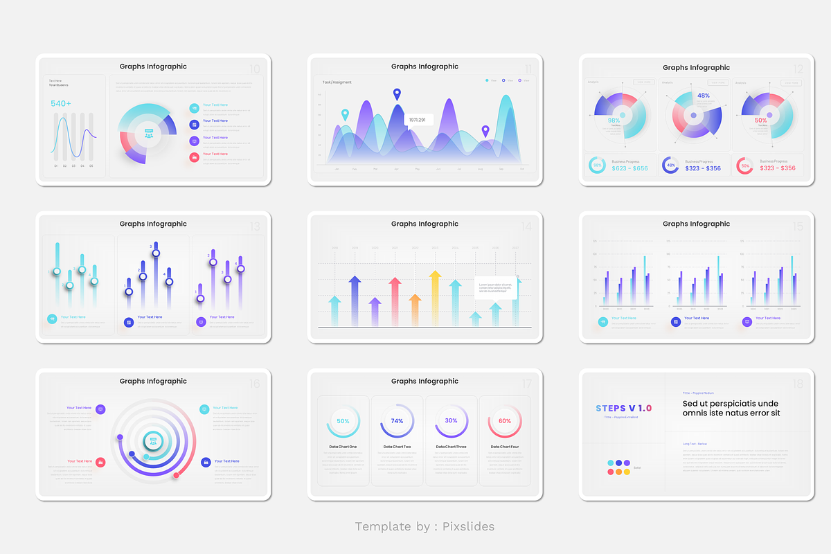 Graphs & Pie Chart PowerPoint, a Presentation Template by Pixslides (Photo 5 of 8)