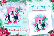 Cute penguin and Christmas. Winter, a Decorative Illustration by Maycat_store (Thumbnail 2 of 3)