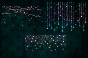 Unicorn Bokeh String Lights Clipart