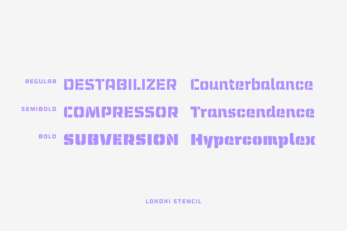 Lokoxi Stencil - Full Family, a Sans Serif Font by Anfound Type (Photo 12 of 14)