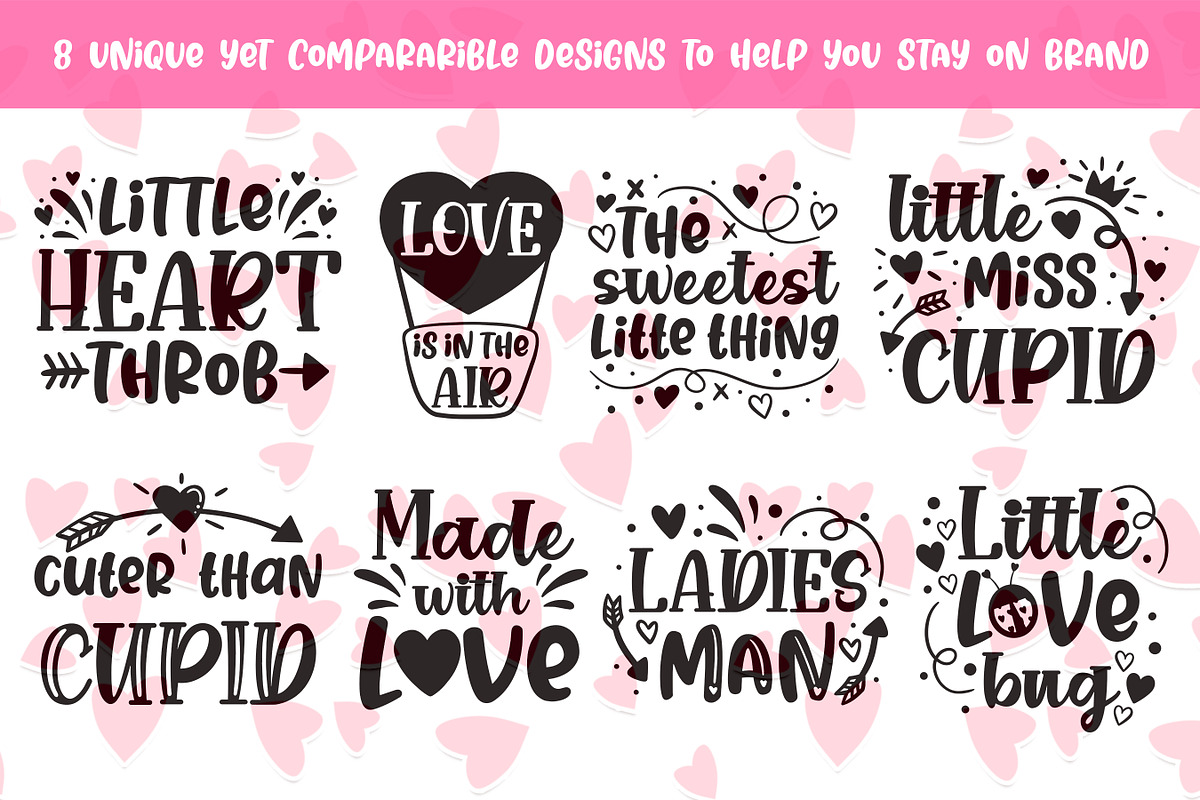 Little Love kids Valentine's Day SVG, an Illustration by Brushed Rose (Photo 3 of 3)