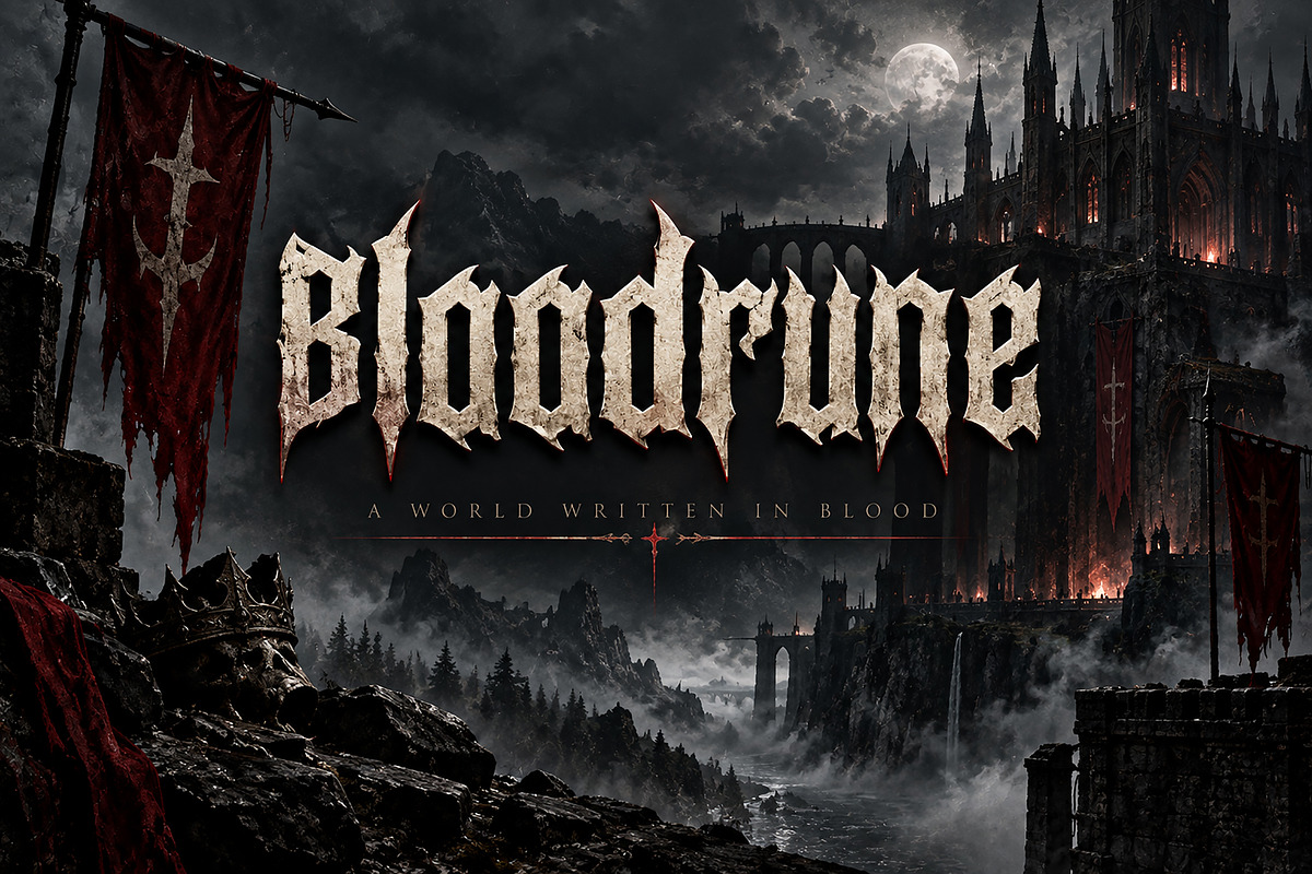 Bloodrune, a Blackletter Font by Wow Magic (Photo 3 of 5)