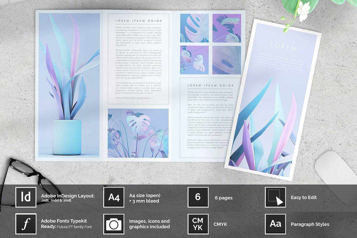 MARLENE: Minimal Trifold Layout, a Brochure Template by McLittle Stock (Photo 1 of 3)