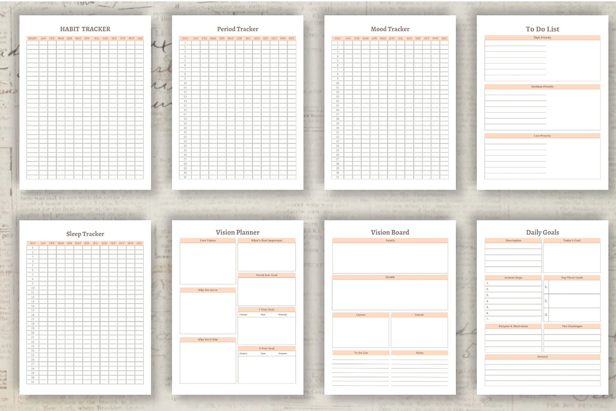 Printable Life Planner Template, a Stationery Template by Design House (Photo 5 of 9)