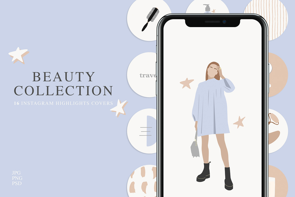 16 Instagram Highlight Cover BEAUTY, a Social Media Template by Olg Store (Photo 1 of 4)